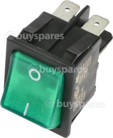 On/Off Rocker Switch 4 Tag - Green