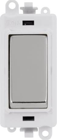 Click Scolmore 20AX Polished Chrome Double Pole Rocker Switch Module