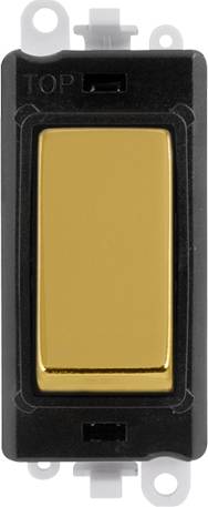 Click Scolmore 20AX Polished Brass Rocker Switch Module