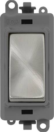 Click Scolmore 20AX Satin Chrome Double Pole Rocker Switch Module