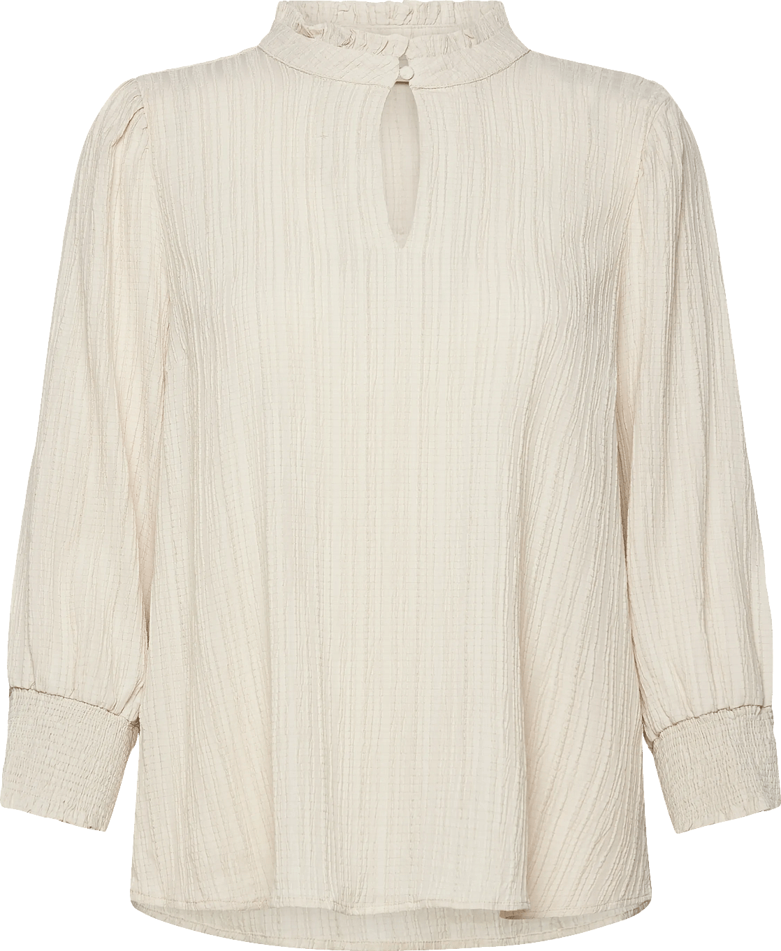 Blouse From In A Light Recycled Polyester Fine Text - Cream