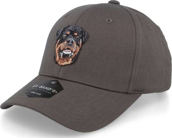Rottweiler Iconic Adjustable Keps Rottweiler Dog Patch Dark Grey