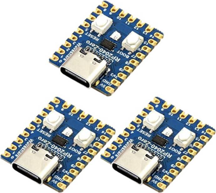 Exogio RP2040 Zero Microcontroller Development Board 3Pcs