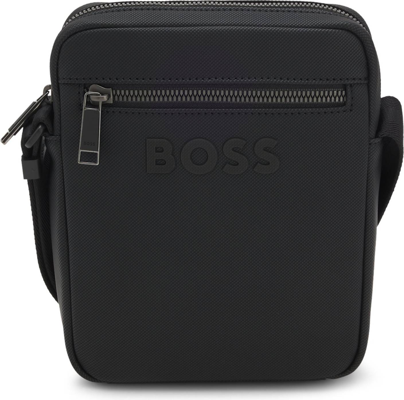 BOSS Textured Reporter Bag Tonal Logo