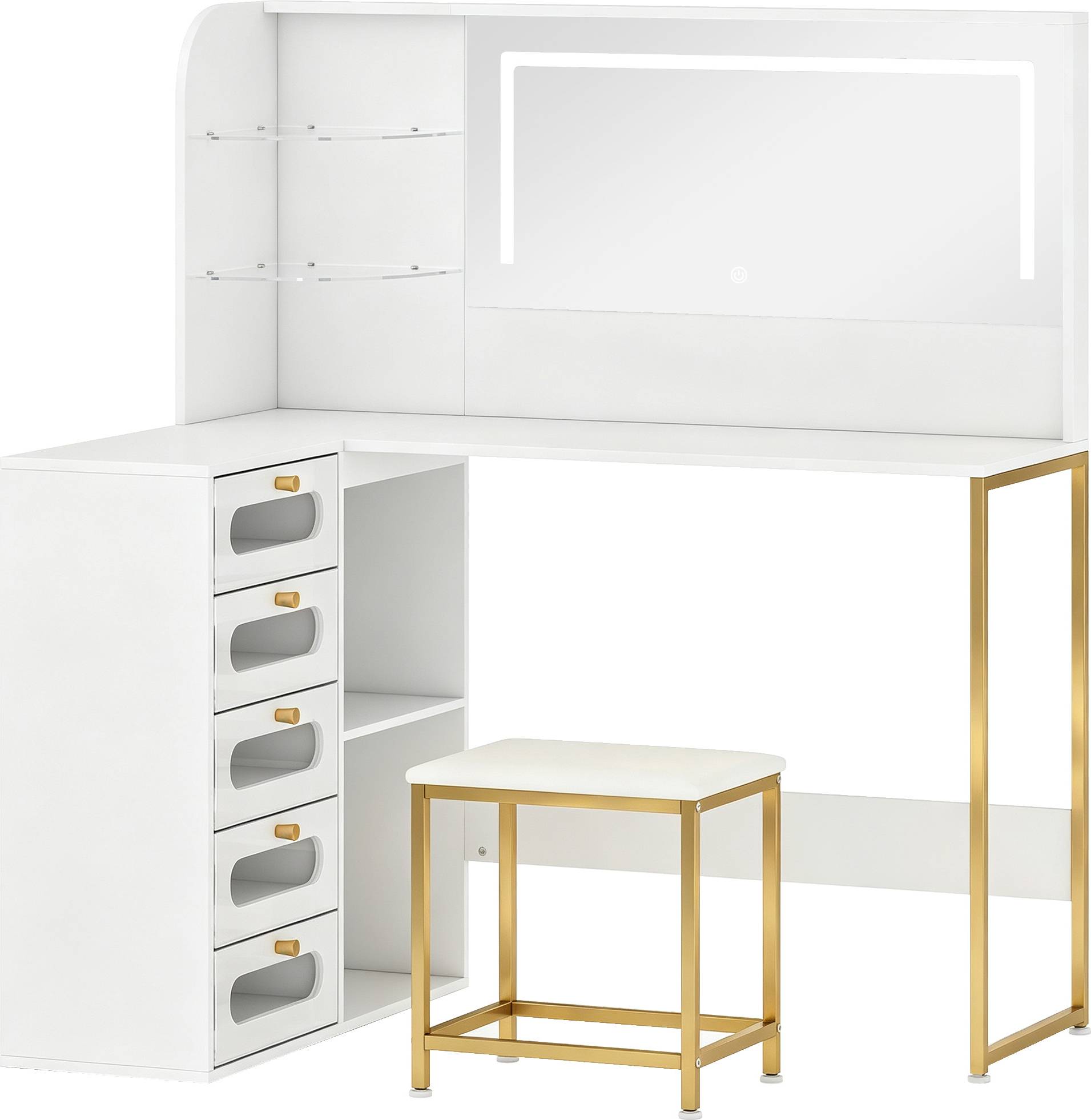 Homcom Dressing Table With Led Mirror Stool Dressing Table