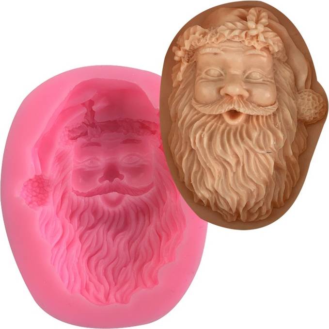 Silikonform Rund 3D Santa Pysselform