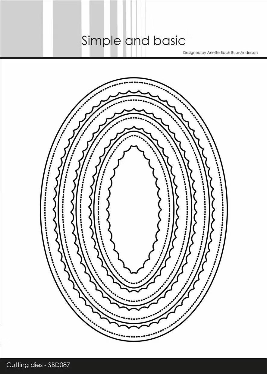 Simple Basic Die Inner Scallop Oval