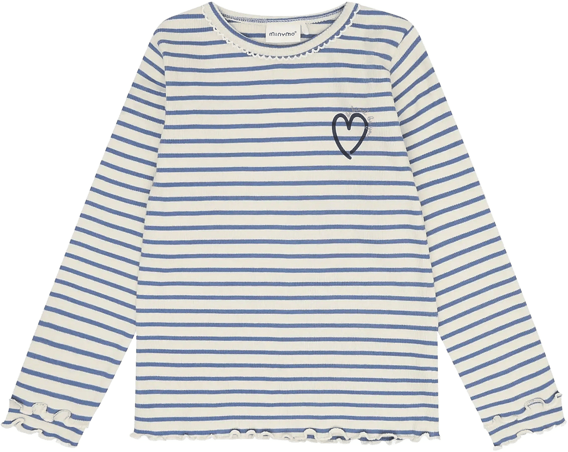 Minymo Rib Bluse T-Shirt - Moonlight Blue