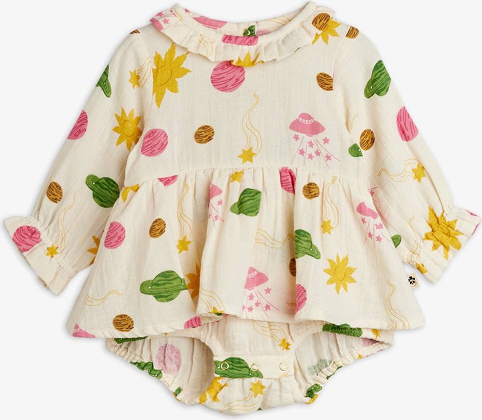 Mini Rodini Space Muslin Body - Off-white