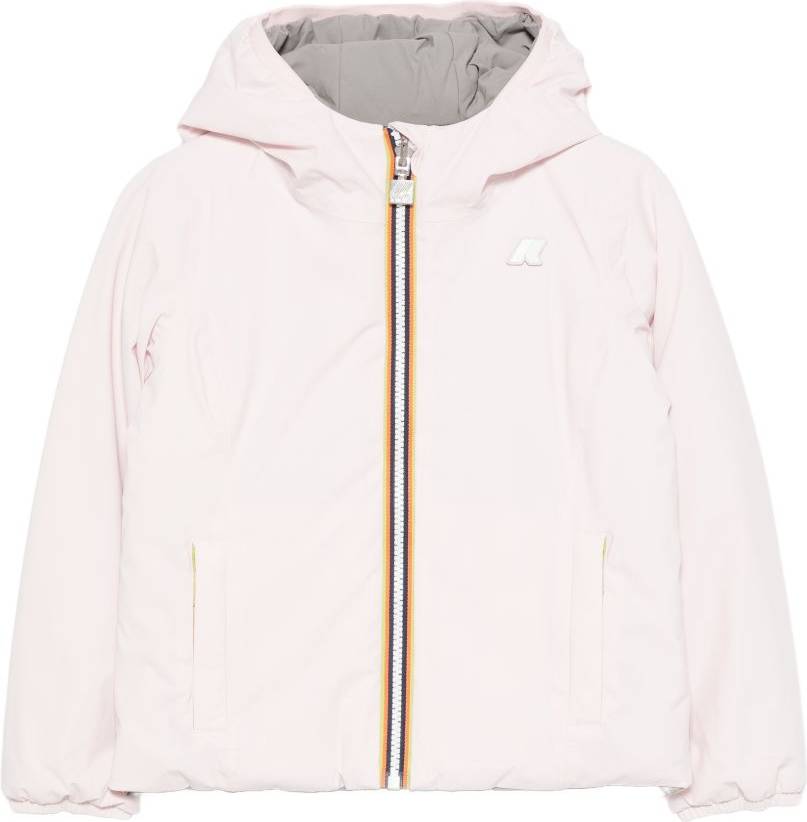 K-Way Hooded Logo Patch Jacket - Rosa