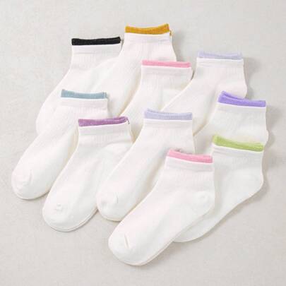 Shein Ribbade Barnfotsockor Unisexstrumpor - Multifärgad