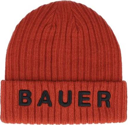 Bauer Kids Ribbed Toque Fire Red Cuff