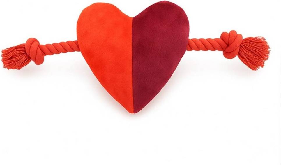 Cath Kidston Unisex Hearts Roses Plush Rope Toy Multicolor