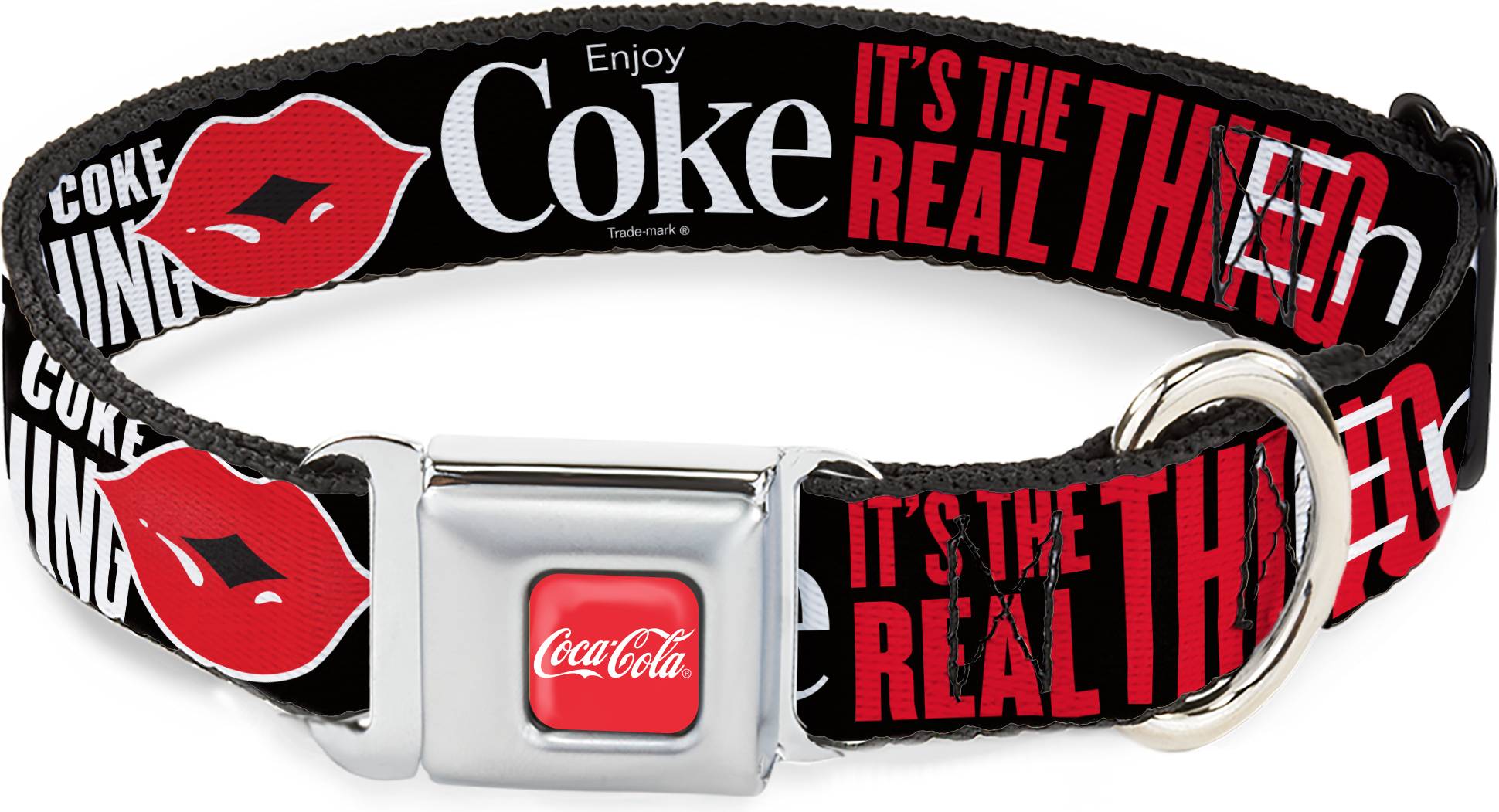 Coca-Cola Dog Collar Script Logo Full Color Red White