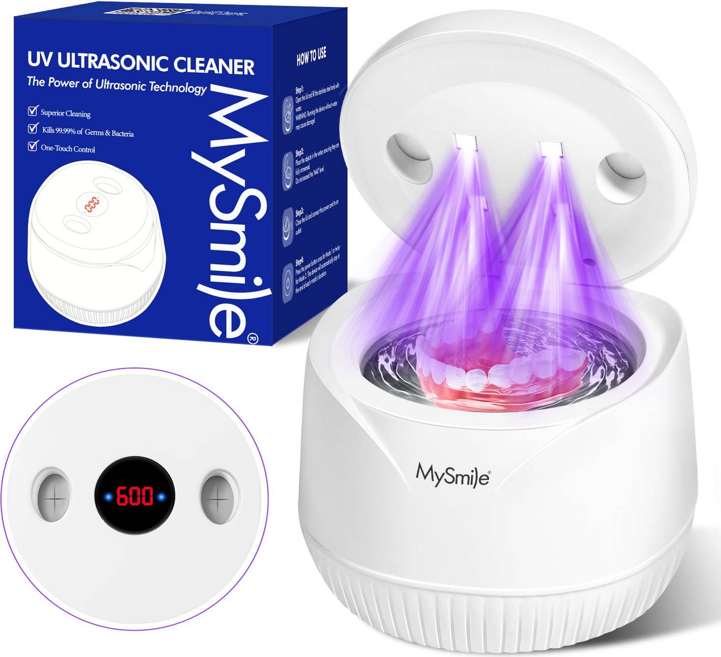 Dental MySmile Ultrasonic Retainer Cleaner Machine 200 mL