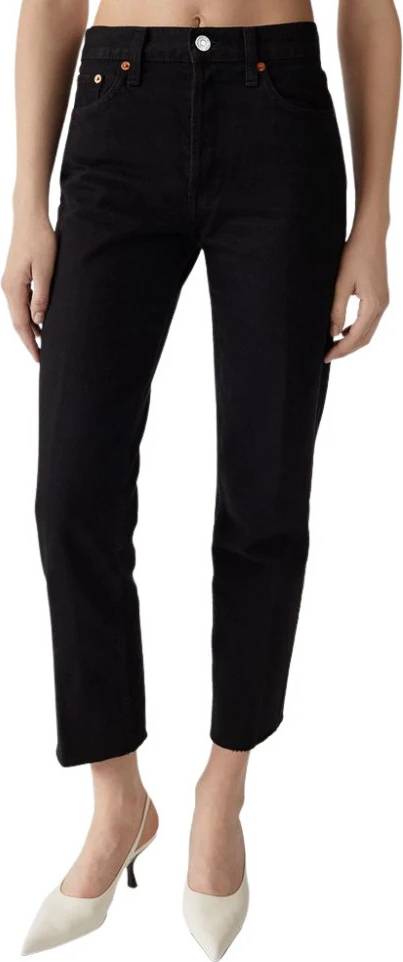 Re/Done High Rise Stovpipe Jeans - Sort