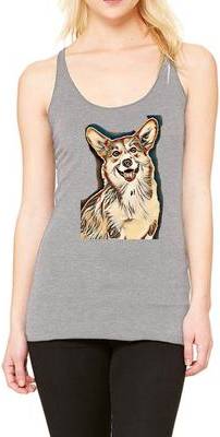 Dog In Studio On The White Background Racerback Tank