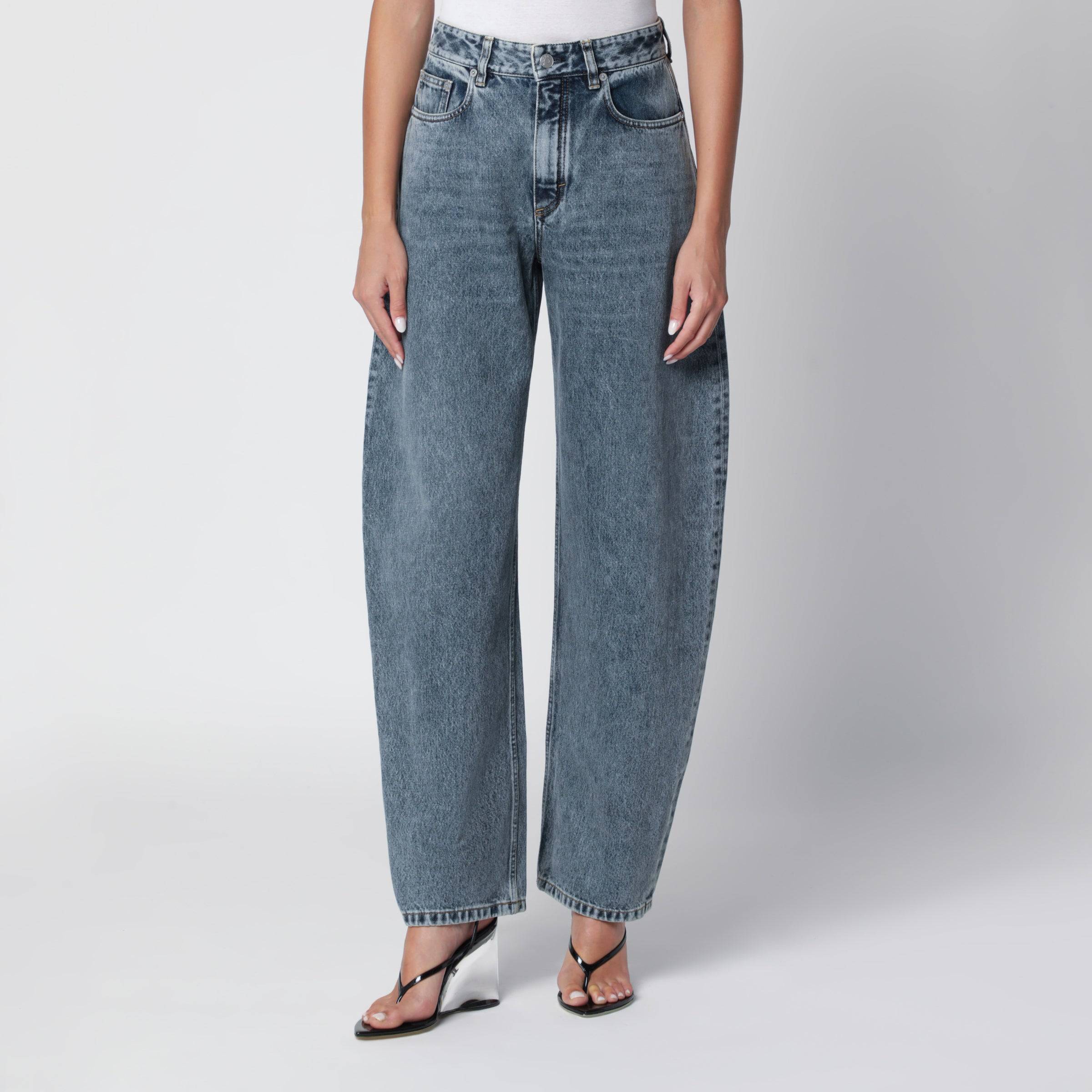 Alaïa Rounded Blue Denim Jeans - Blue
