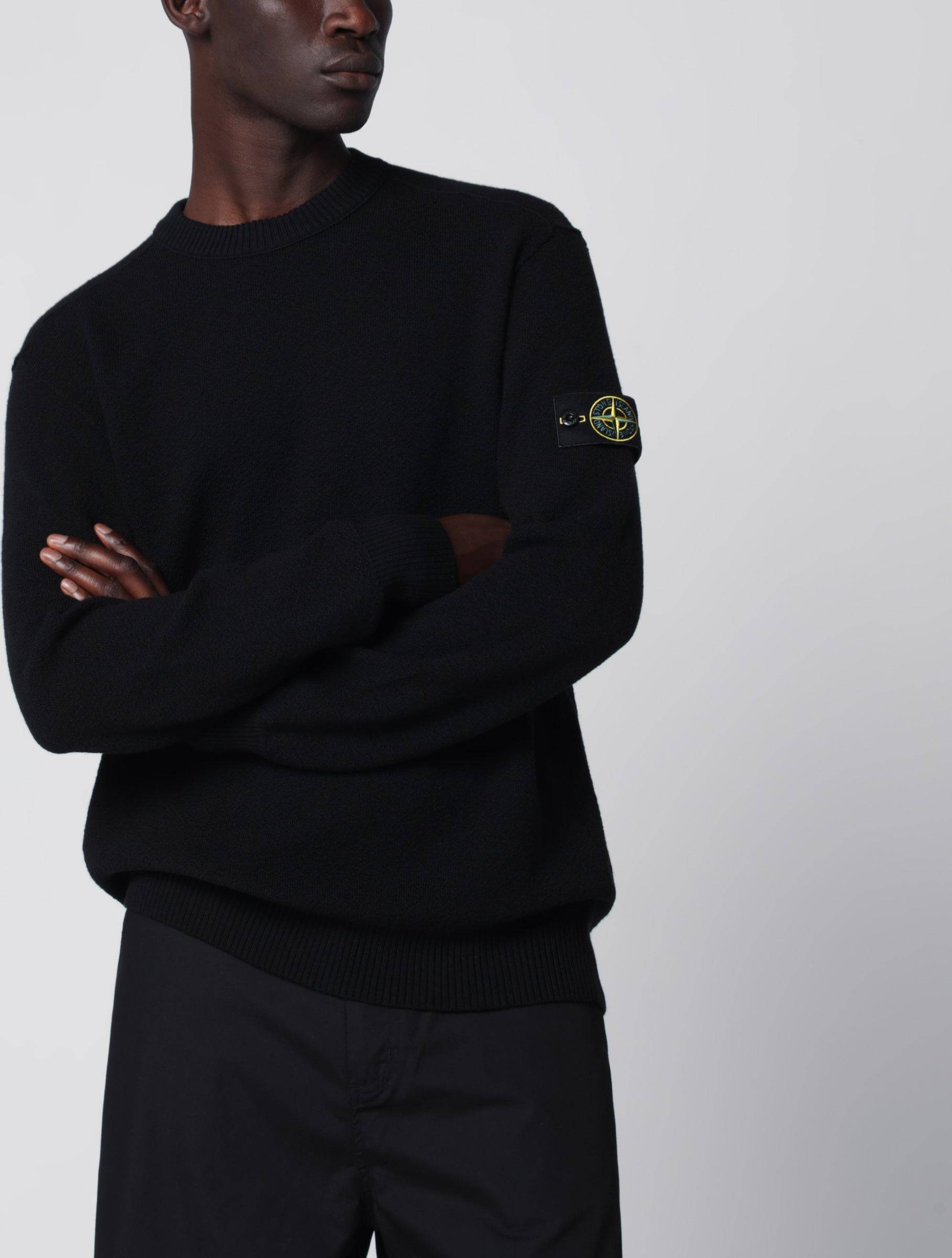 Stone island sweatshirt black Stone Island Rundhalset Uldsweater - Sort