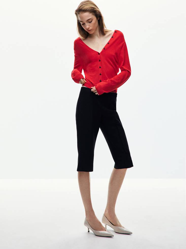Mango Decorative Buttons Cardigan - Red