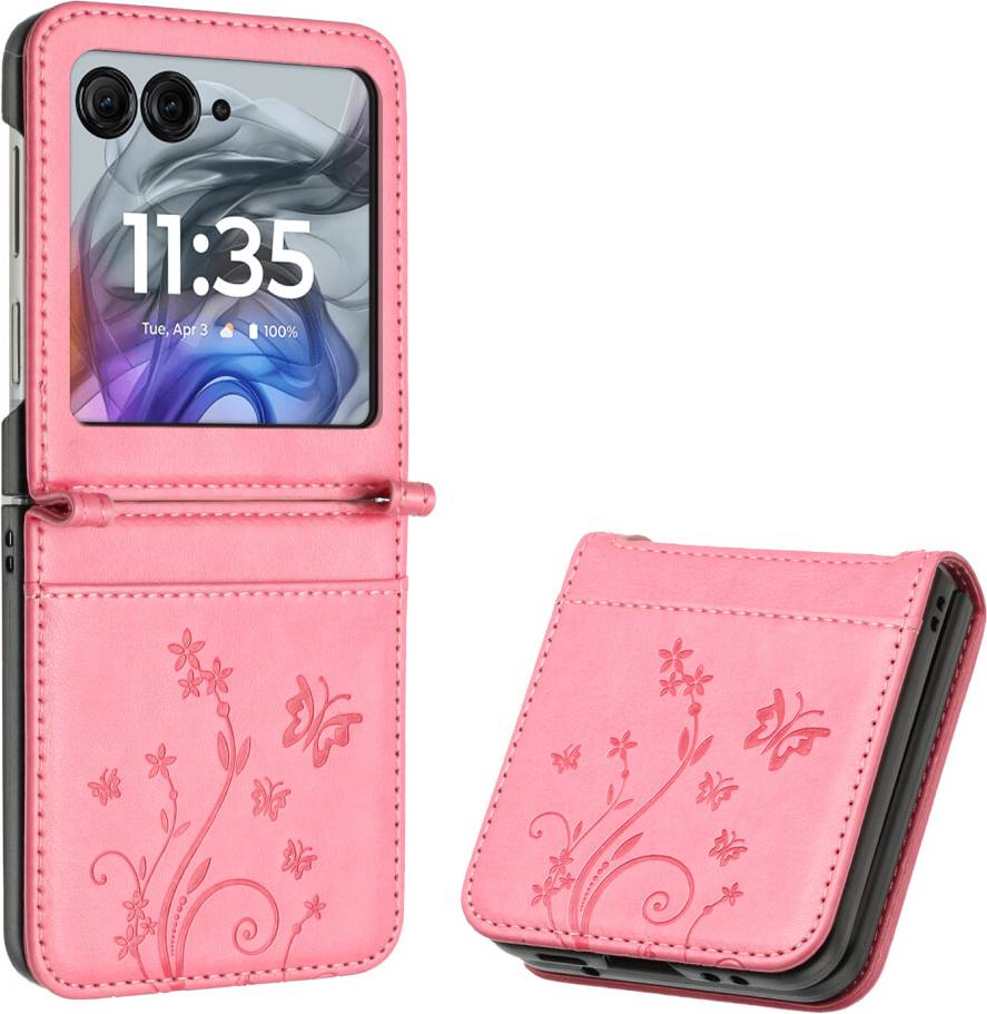 Motorola razr 70 Pink Leather Case For Motorola Razr 70