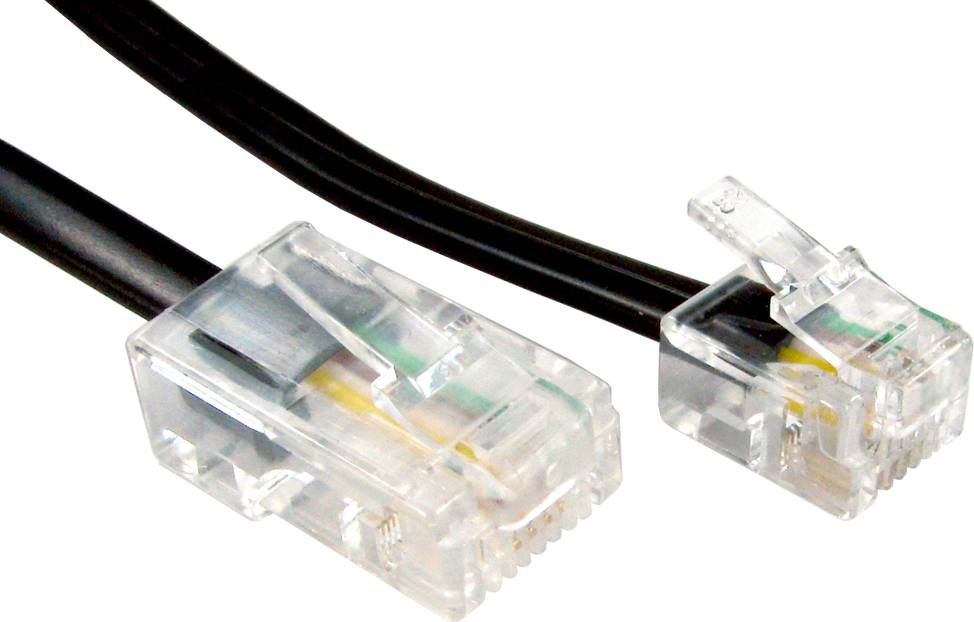 Cables Direct RJ11 RJ45 Black 20m