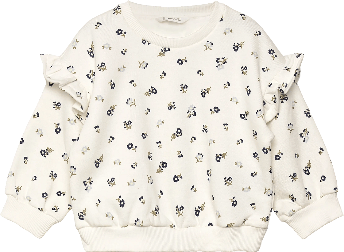 Mango Ruffle Detail Sweatshirt - Cream