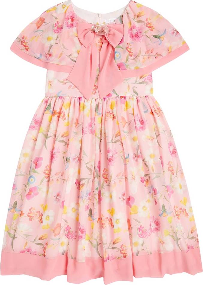 Patachou Vestido Floral Con Capa - Rosa