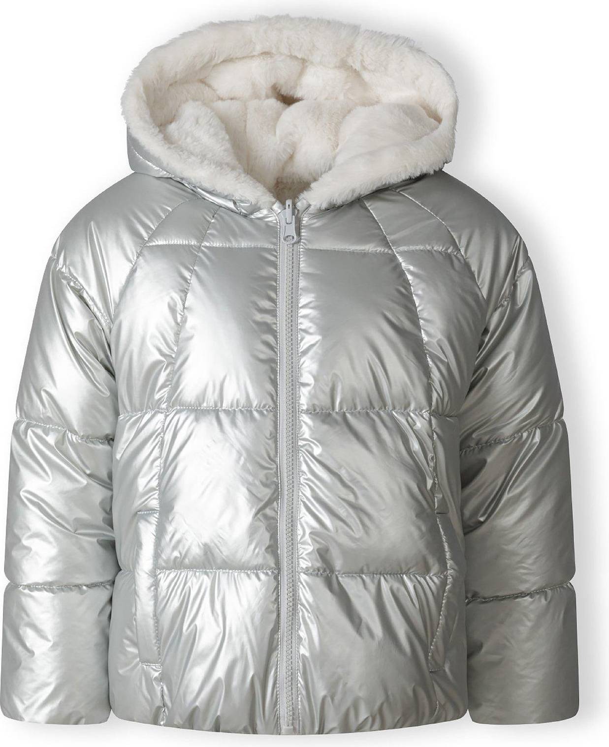 Minoti Girls Padded Reversible Jacket - Silver