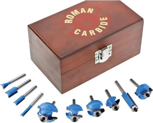 Router bit set DC1638A Router Bit Set 1/4 Shank 10 pcs