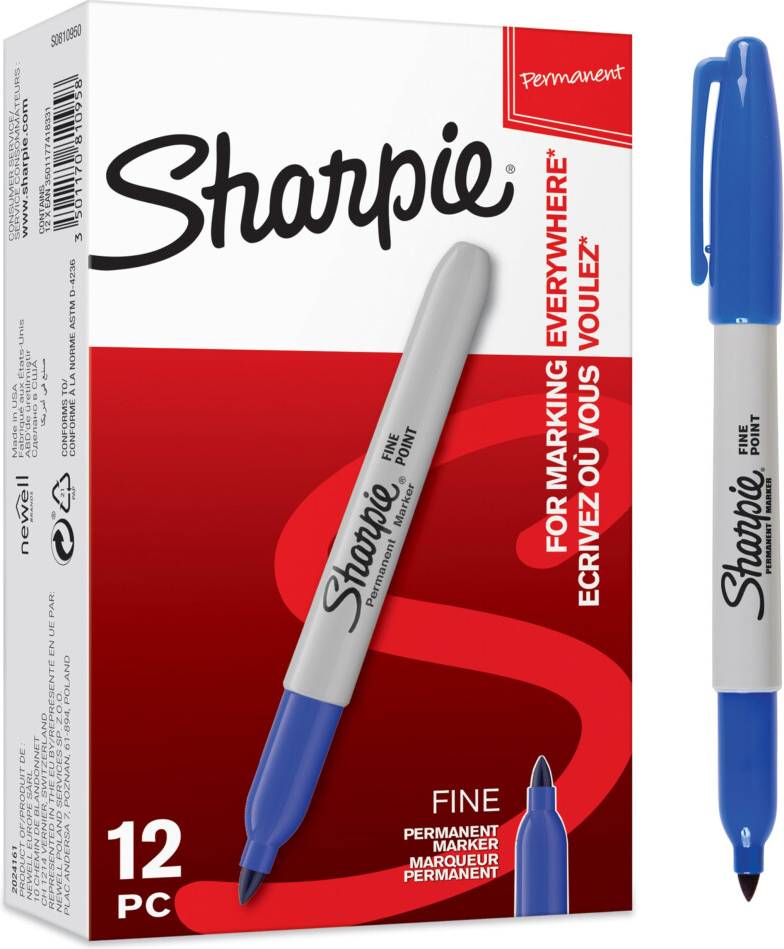 Sharpie Permanent Markers Fine Point Blue Ink