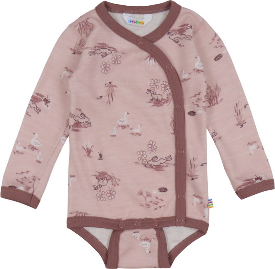 Joha Omlottbody Ull Bambu Tryck - Rosa