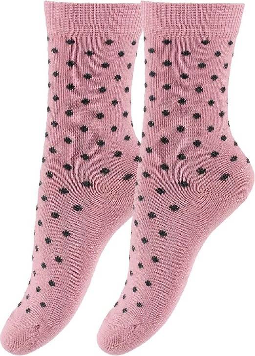 Fuzzies Strumpor 2-Pack Rosa Koksgrå Prickar