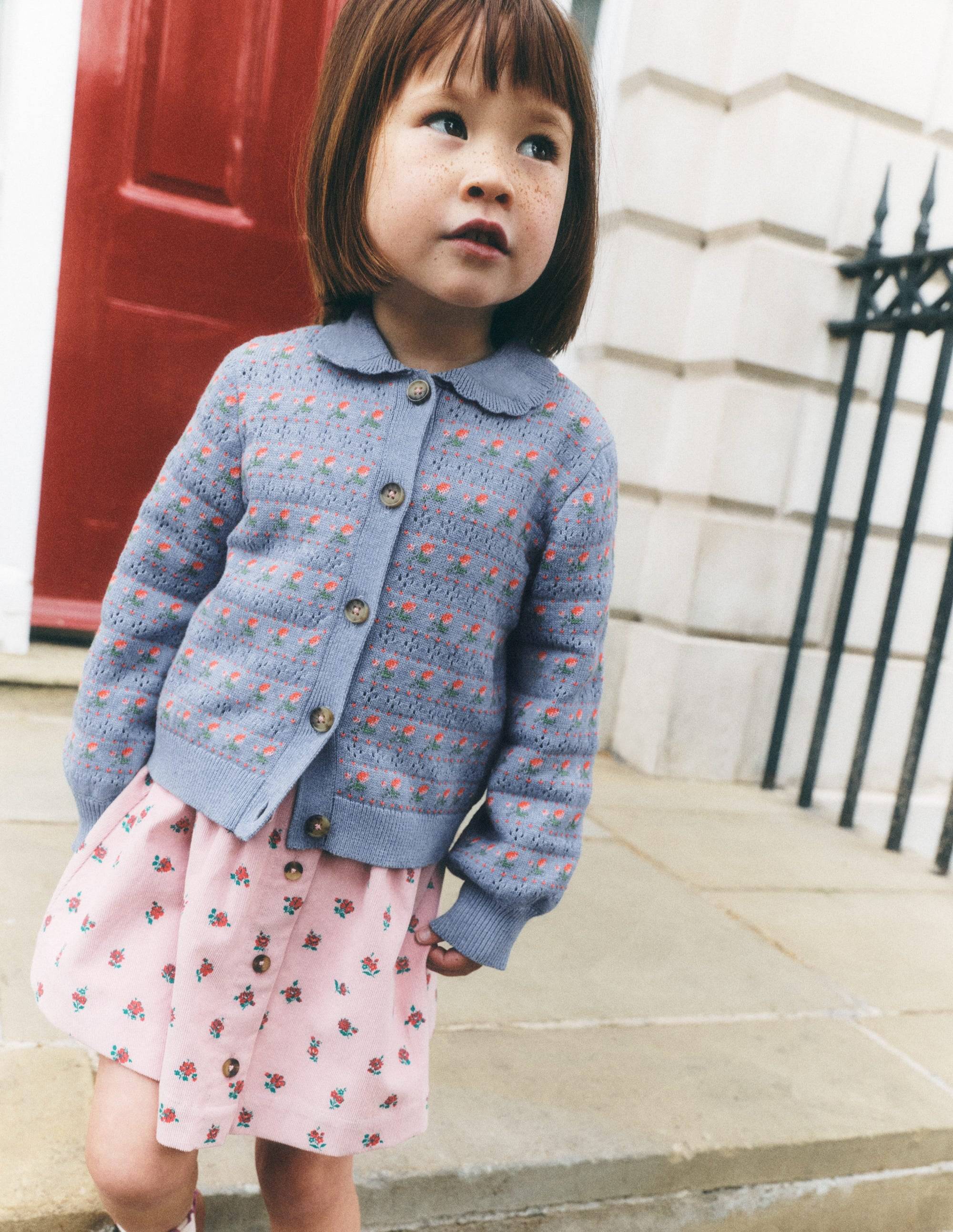 Blue Collared Cardigan - Blue