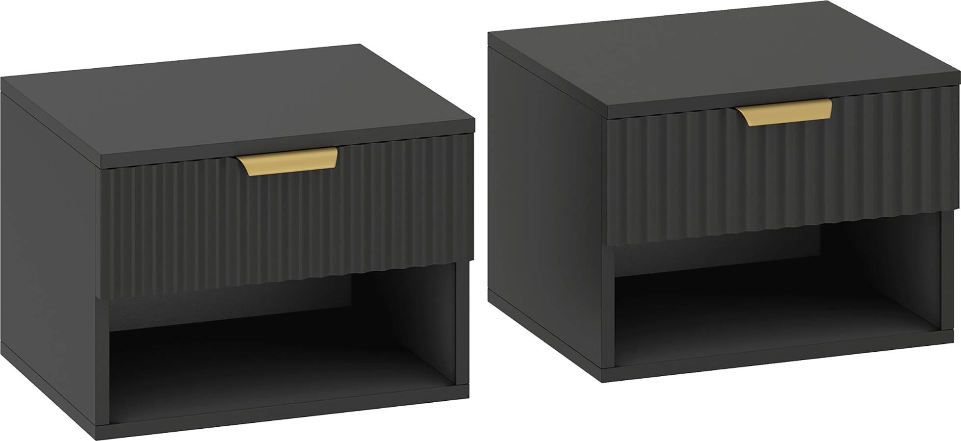 Homcom Floating Nightstands Set 2 Bedside Table 2pcs