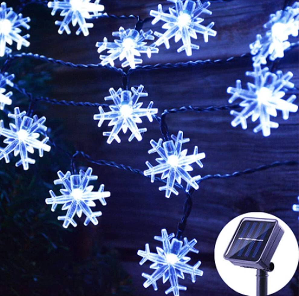 Solar Snowflake String Light 16.4ft 20LED Waterproof String Light