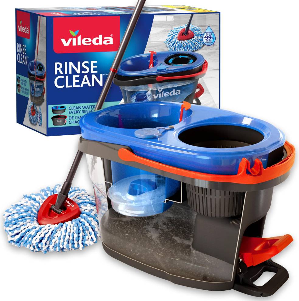 Vileda spin mop and bucket Vileda Rinse Clean Spin Mop System Microfibre Set 6fl oz