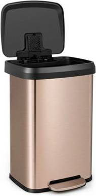 Rectangular Trash Garbage Can Stainless Steel Step 50L