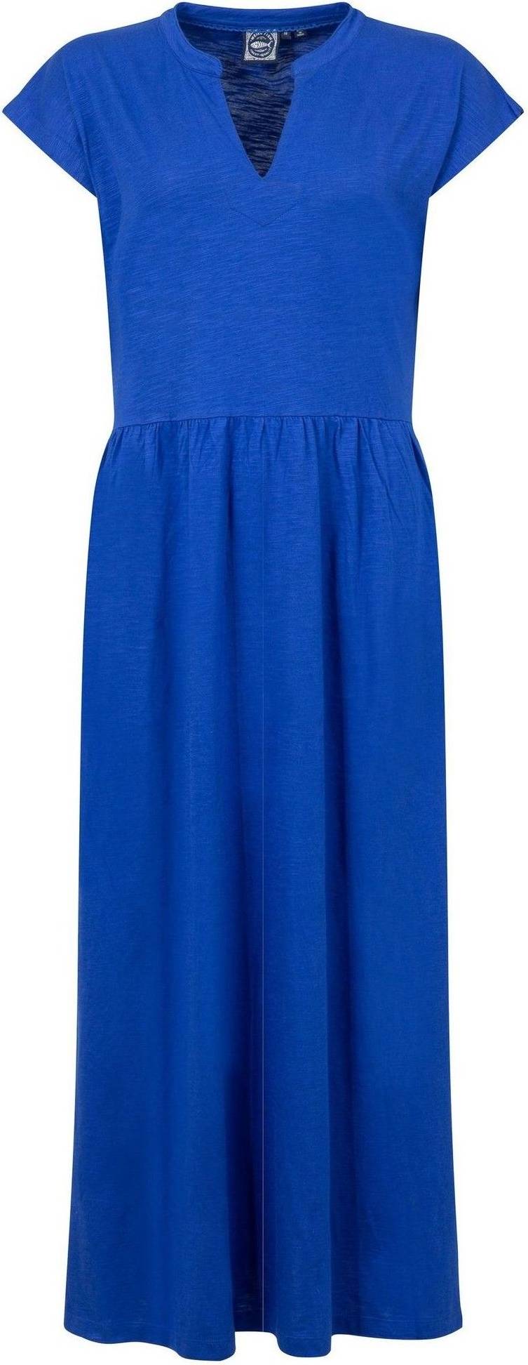 Weird Fish Reed Plain Jersey Notch Neck Maxi Dress - Blue