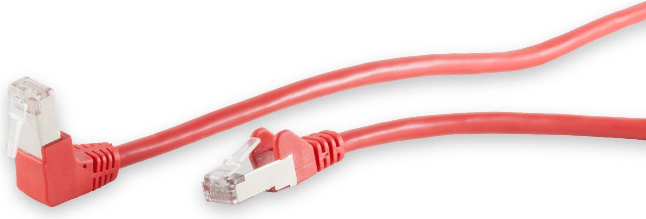 Câble Patch Cat 6 SFTP PIMF Angle Droit Rouge