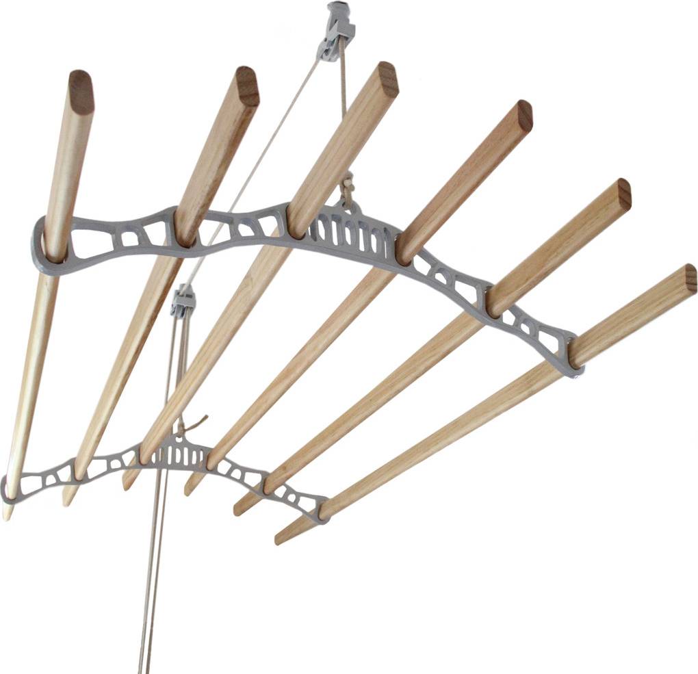 Wall mounted clothes drying rack Rebrilliant Wood Wall-Mounted Drying Rack
