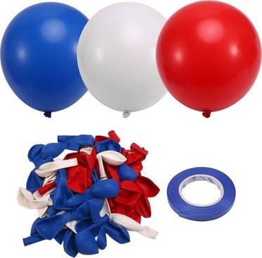 Sodial Ballons Rouges Blancs Et Bleus 67 Pièces