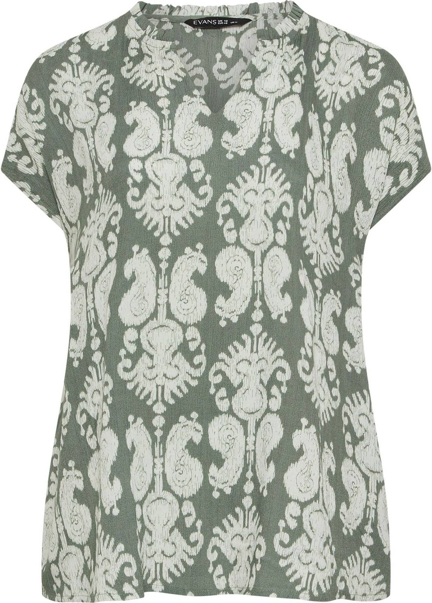 Abstract Notch Neck Blouse - Multicolor