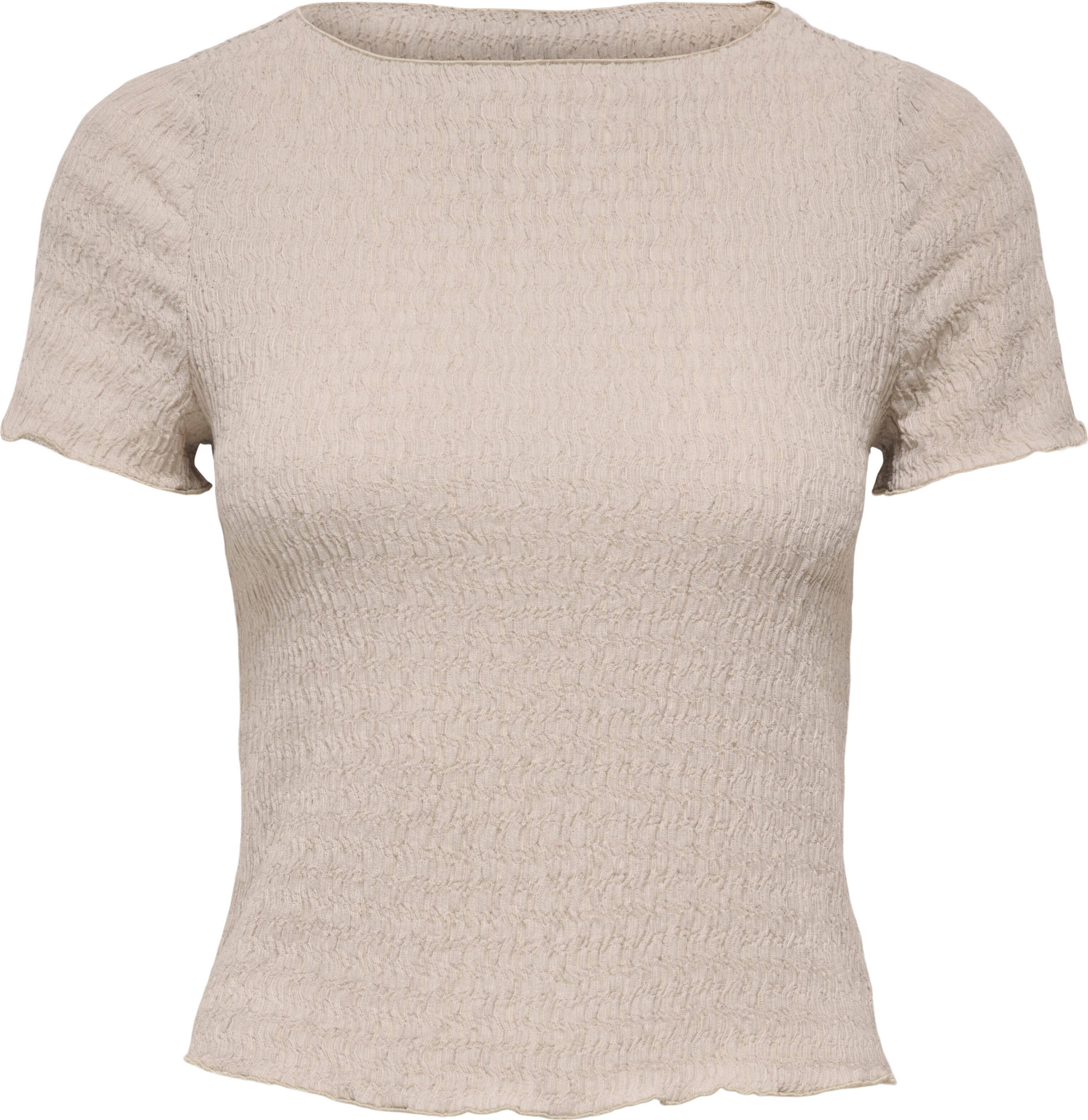 Only Textured Top Co-Ord In Stone Neutral - Beige