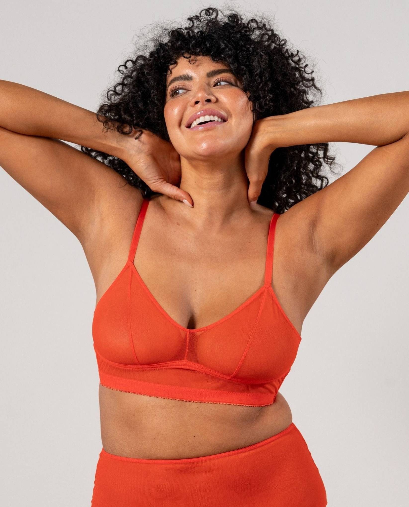 Mesh Balconette - Fiery Red