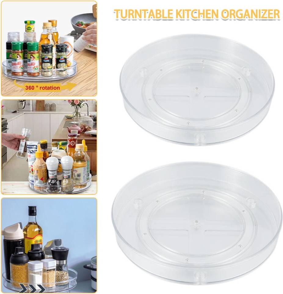 Transparent turntable Transparent Turntable Kitchen Organizer