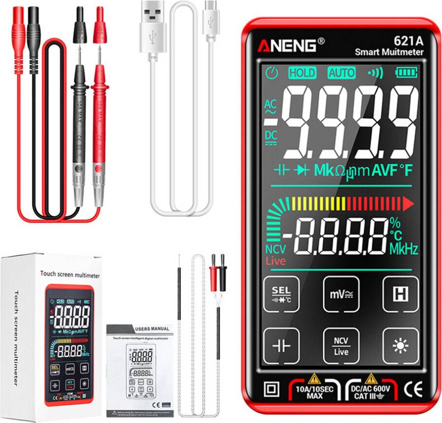 Greenzech 4.7 Inch Large LCD Screen Automatic Manual True RMS Digital Multimeter