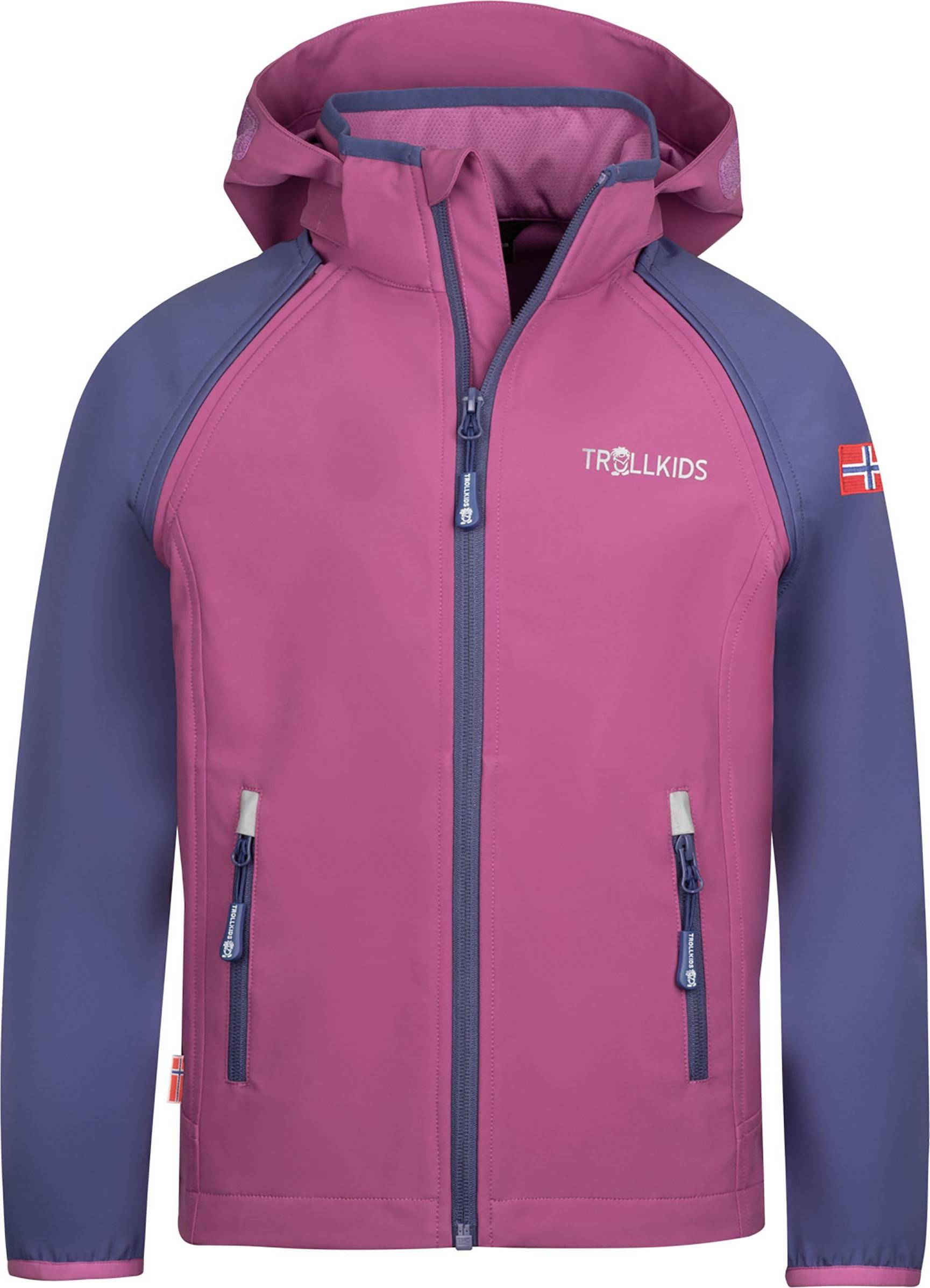 Trollkids Rondane Zip Off Jacket XT Softshelljakke 128 lilla