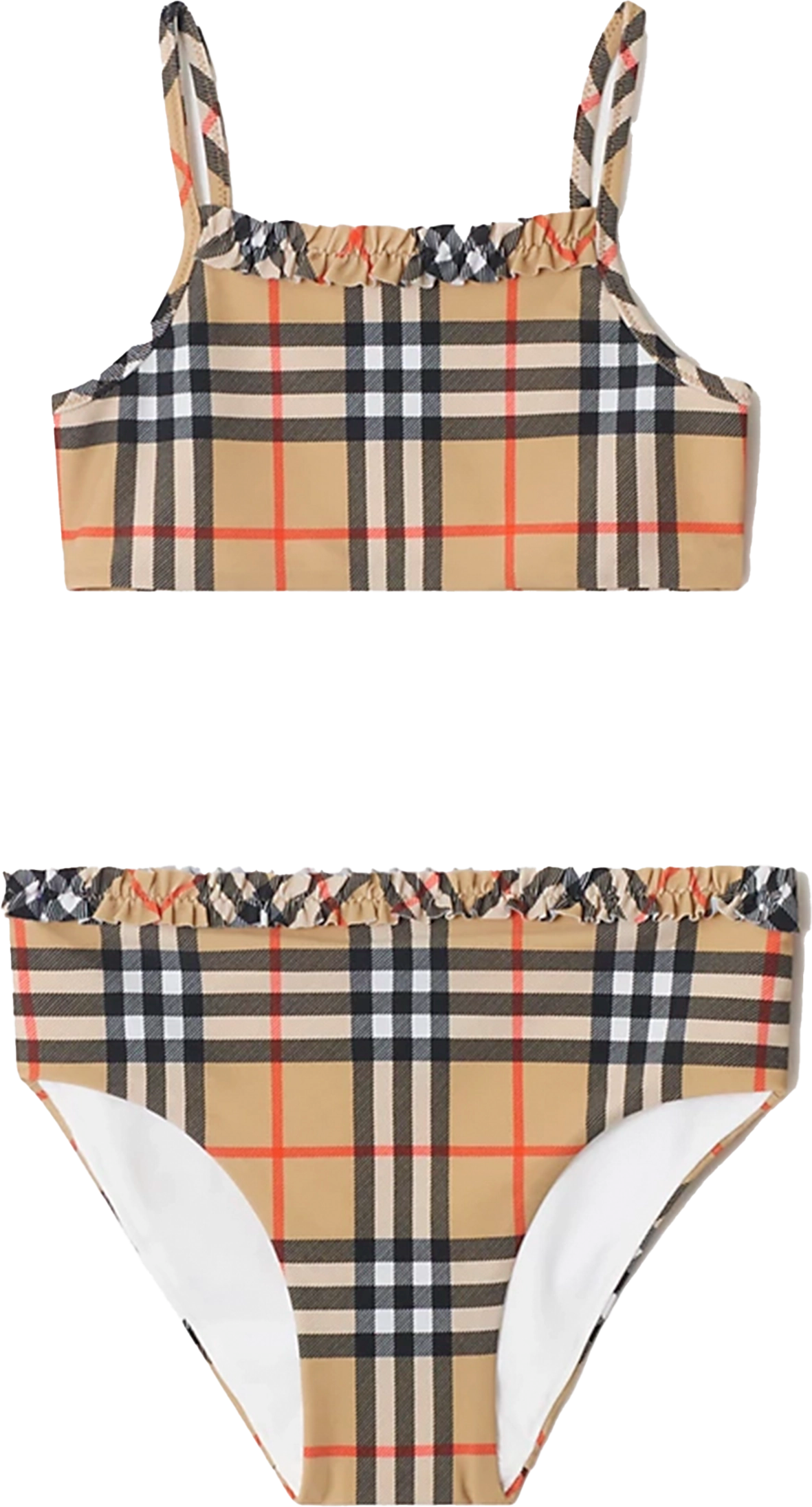 Burberry Kids Check Ruffled Bikini