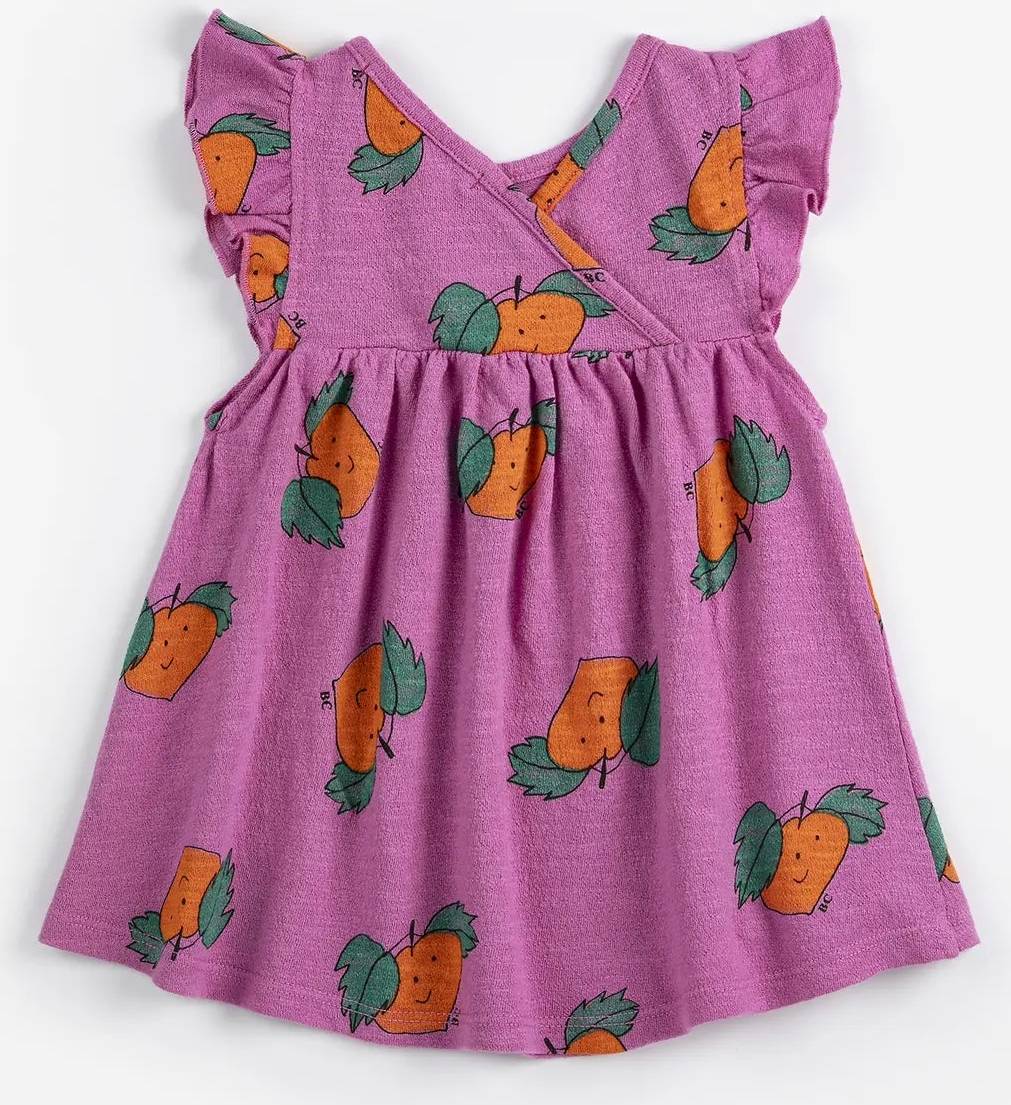 Bobo Choses Tangerine All Over Ruffled Dress